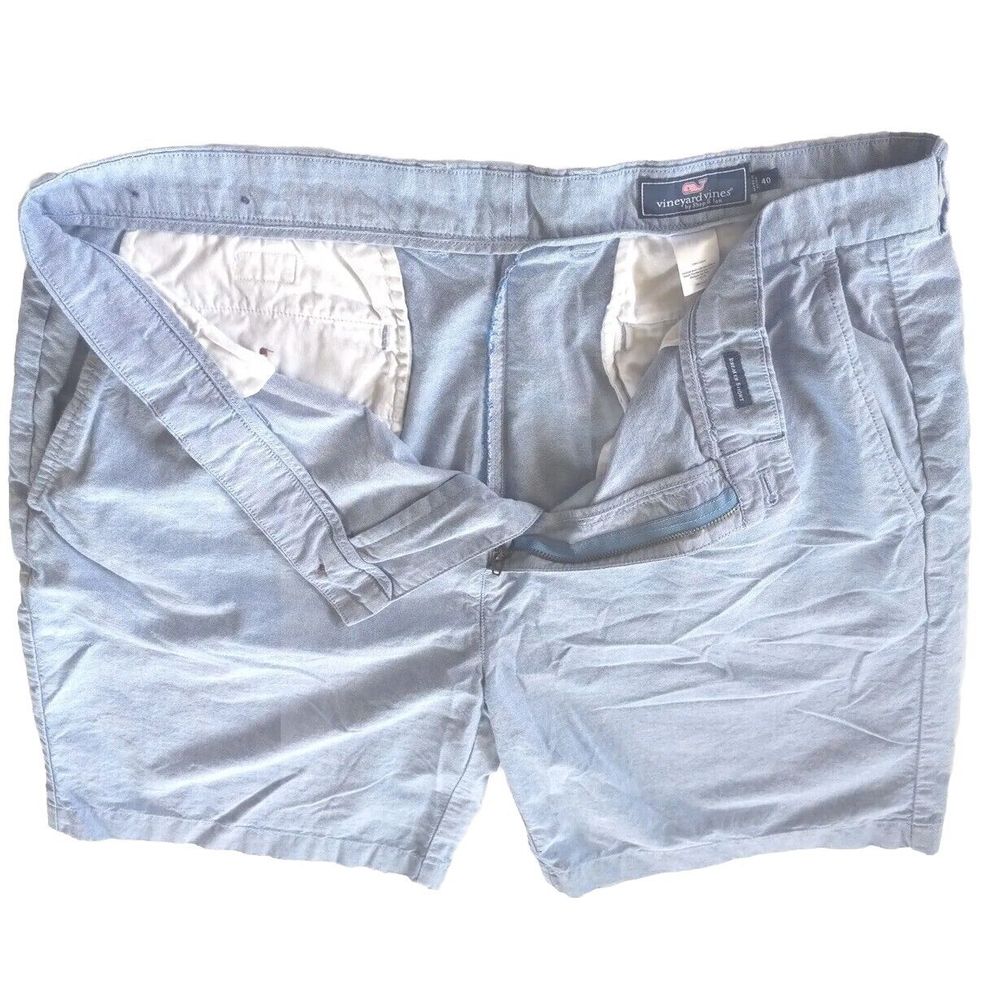 Vineyard Vines Mens Bermuda Short Size 40 Light Blue Cotton Spandex Inseam 8 Vineyard Vines Mens Bermuda Short Size 40 Light Blue Cotton Spandex Inseam 8